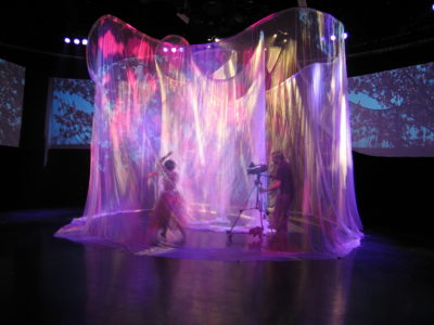image of a live performance and recording taking place in the Duderstadt Center Video Studio, operated by Media and Studios Arts team.