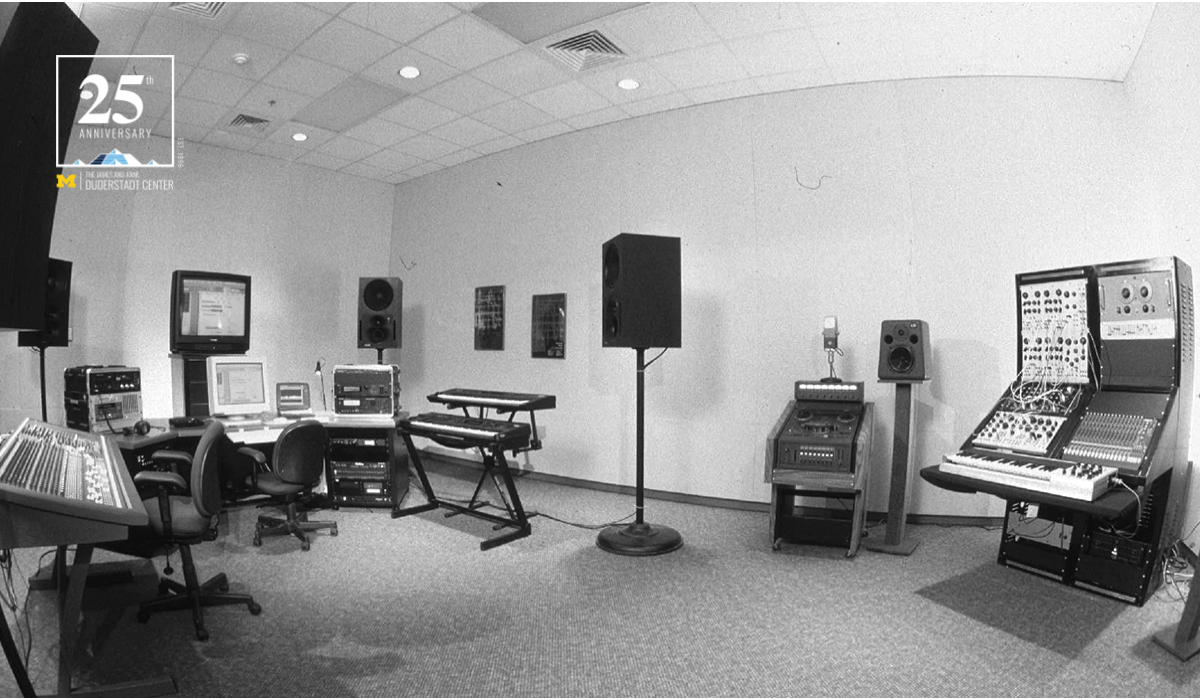 Photo of an original Moog synthesizer that was just one of the audio editing and music composition tools in this Electronic Music Studio (now Audio Studio B)