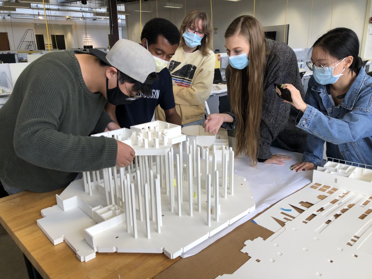 A model of the Duderstadt Center as reimagined in 2021by Architecture students