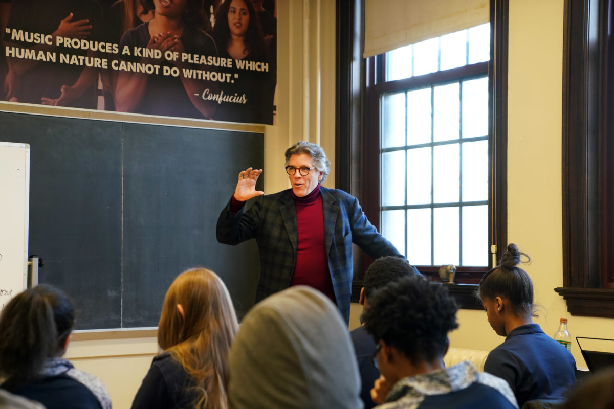 Thomas Hampson, world renowned operatic baritone shares the importance of song as a form of cultural outreach with studnets in the School at Marygrove
