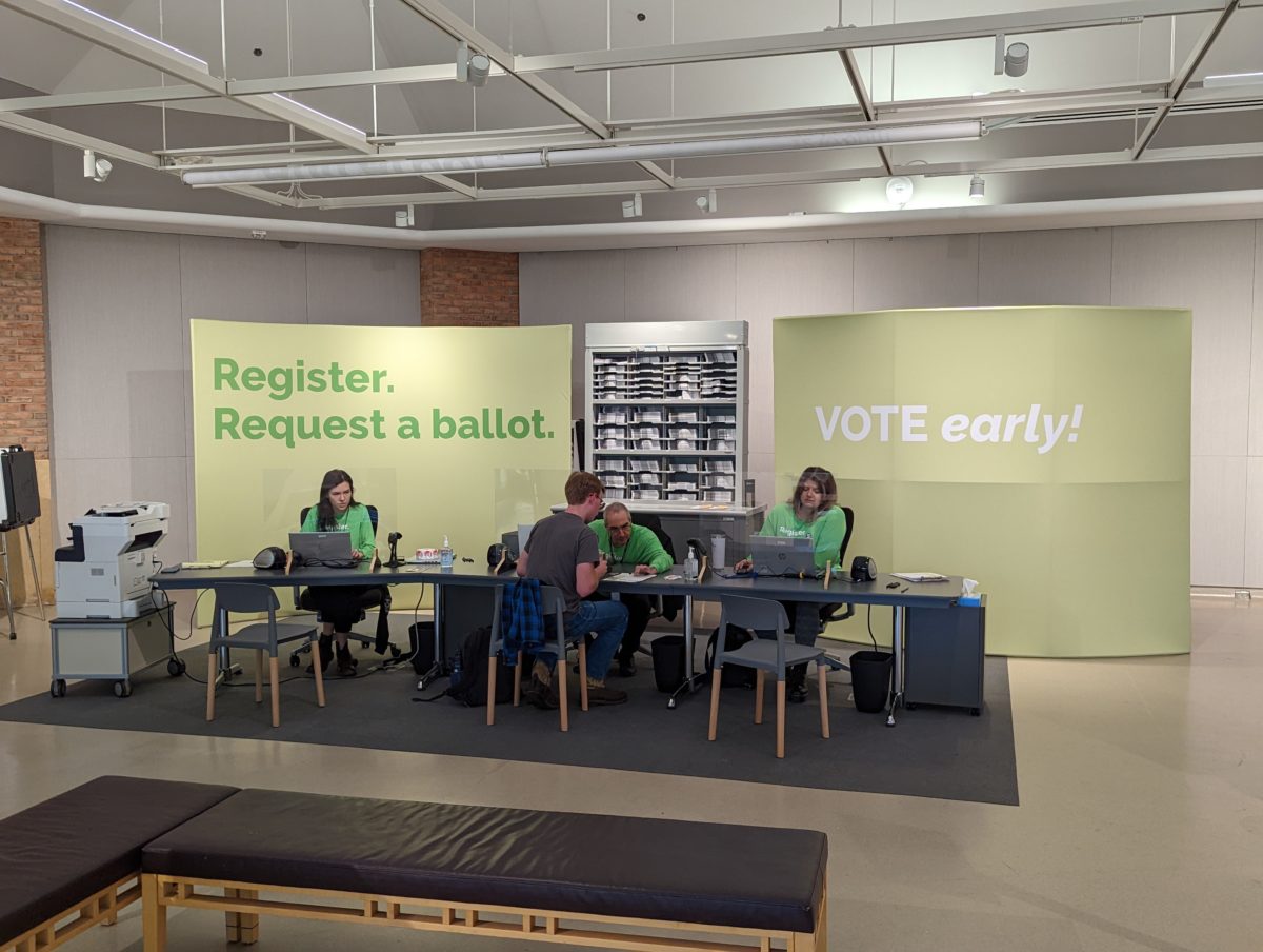 Image of the Ann Arbor City Clerk's Satellite Office in as part of the Creative Campus Voting Project in the DC Gallery