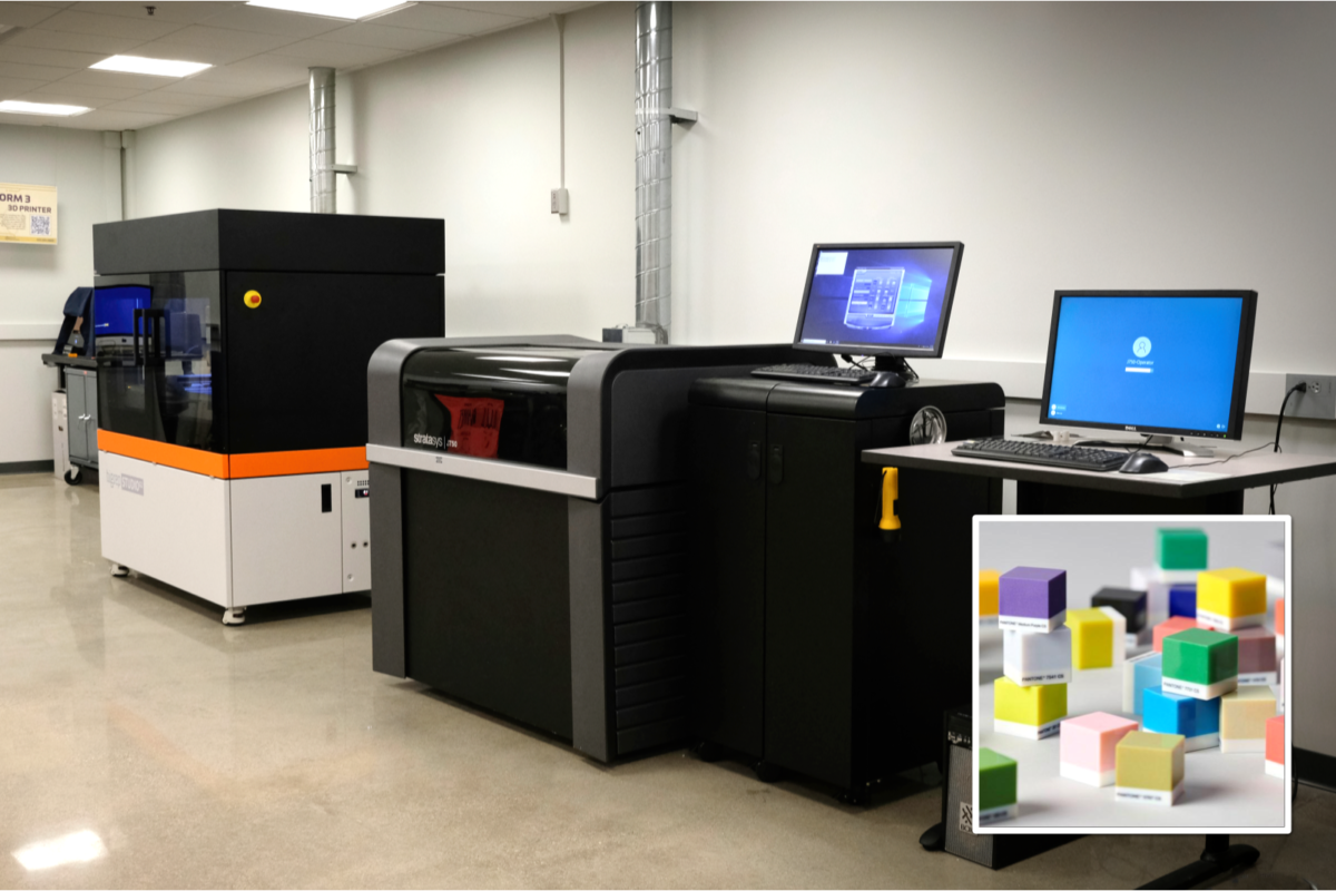 Stratysys Polyjet J750 high-resolution 3D printer in Fabrication Underground