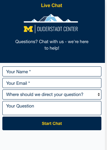 DC Live Chat Window open after clicking the Live Chat Button
