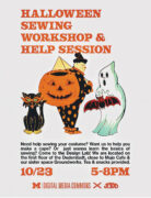 Halloween sewing workshop poster