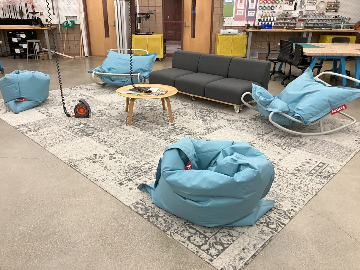 Photo of bean bag chairs in DL1.
