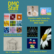 Pictures of varied artwork on a teal background.