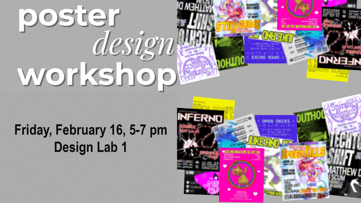 Photo of scattered posters on a grey background.