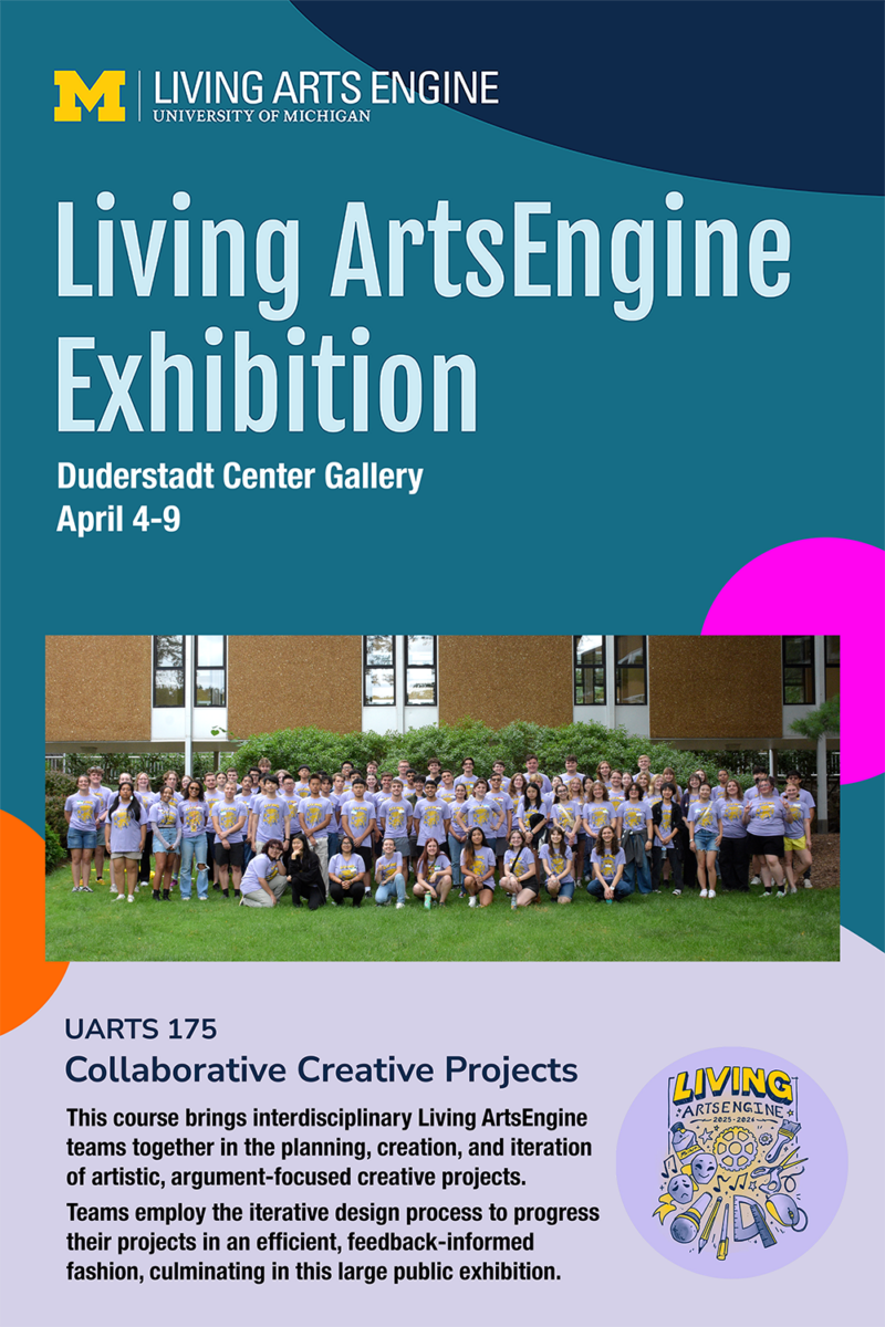 Photo of Living Arts Engine students for 2026 and text.