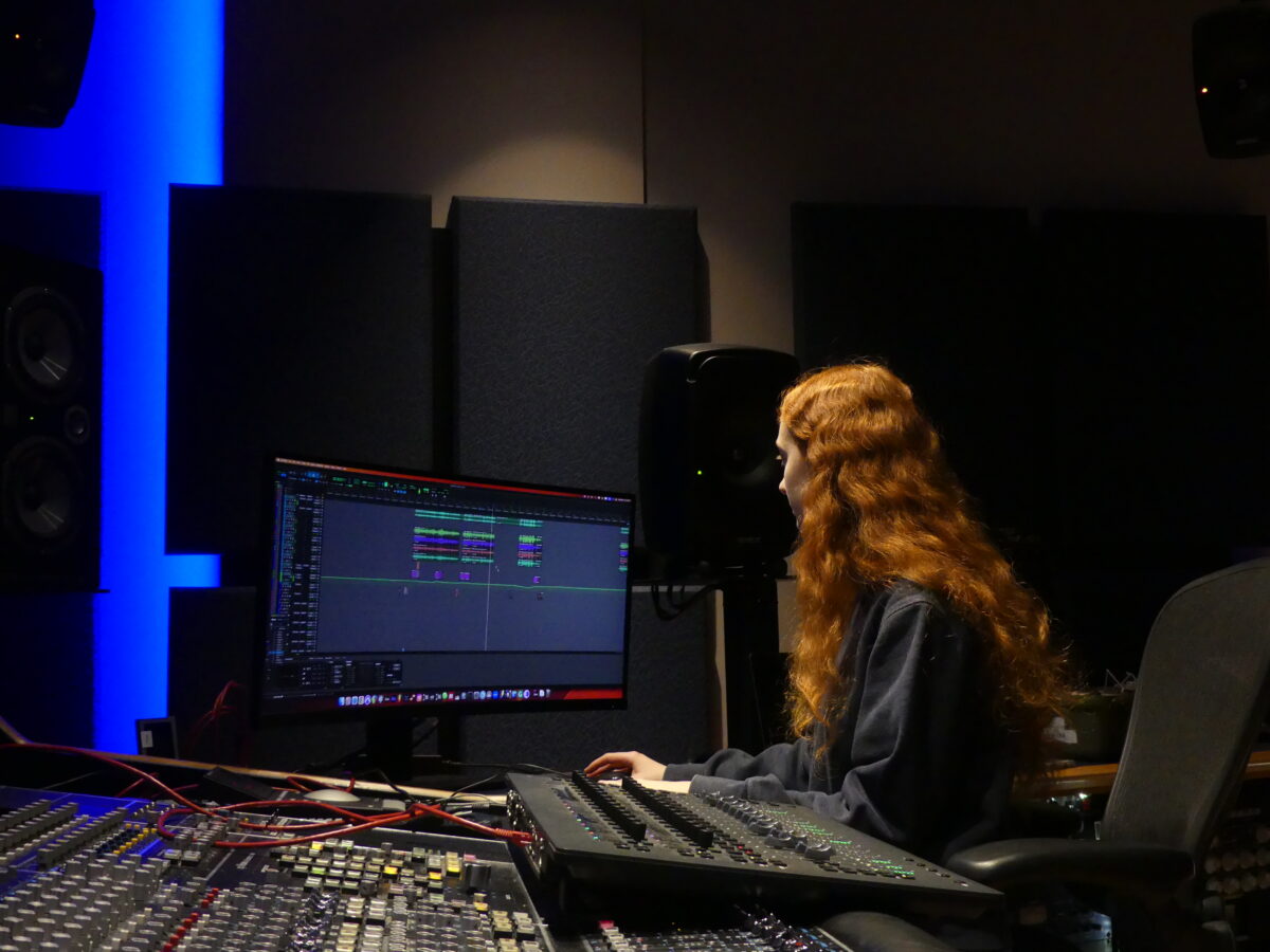 Renata Schmult in the post-production room