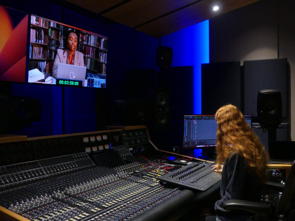 Schmult uses faders on the console to mix on the Avid S3.