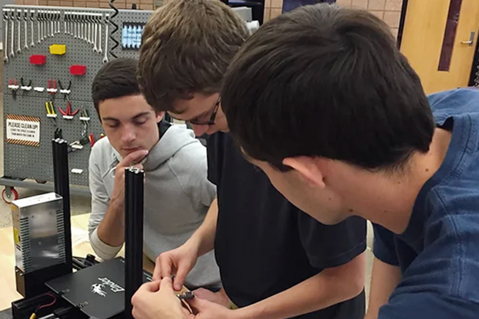 Students work as team in the Fabrication Studio