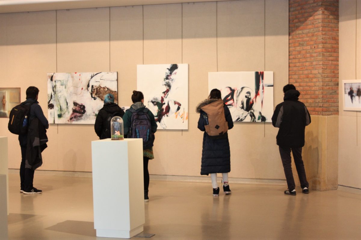 People at a gallery