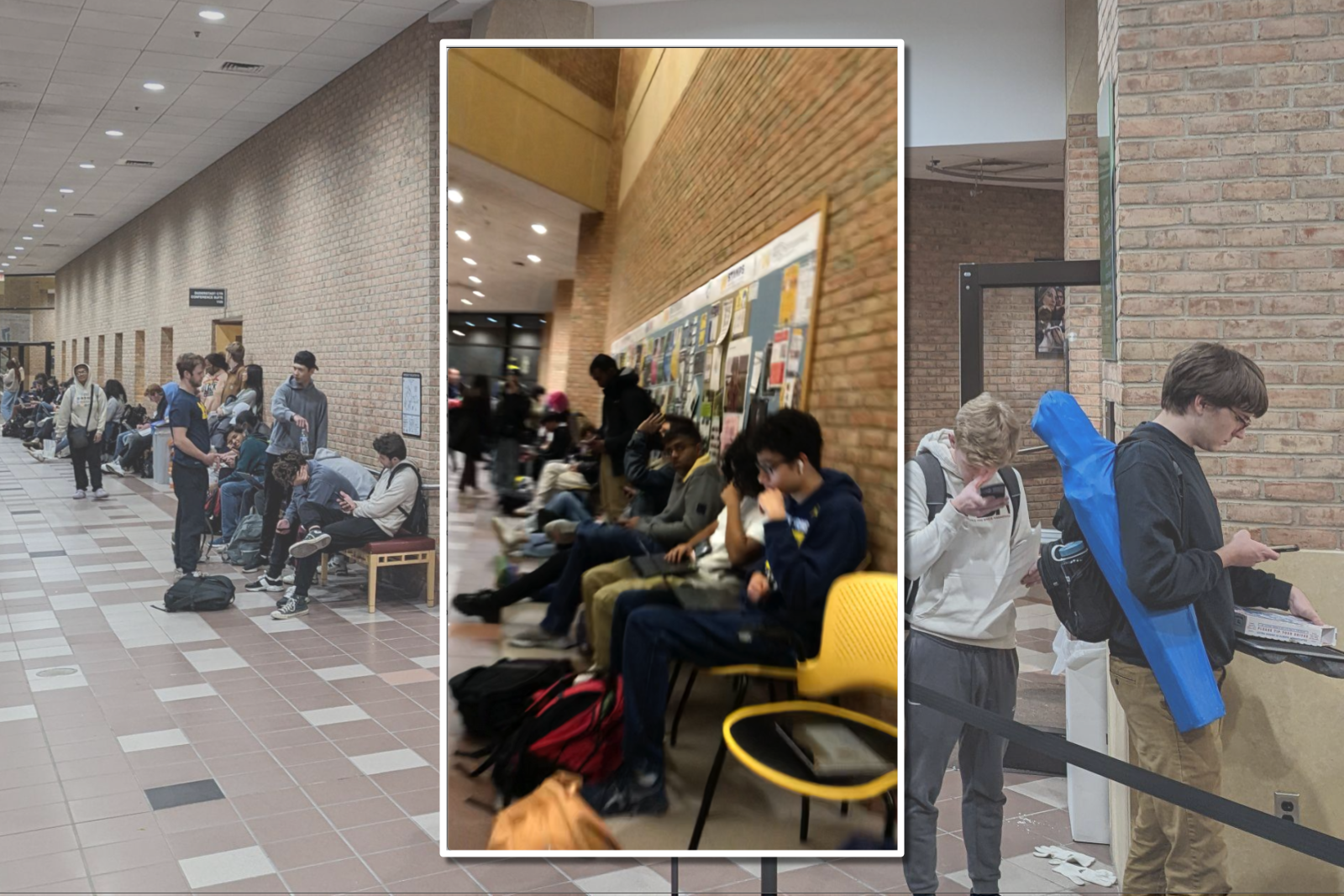 image showing students lined up to register and vote in the DC Gallery's Vote 2022 exhibit and Ann Arbor Clerk's satellite office