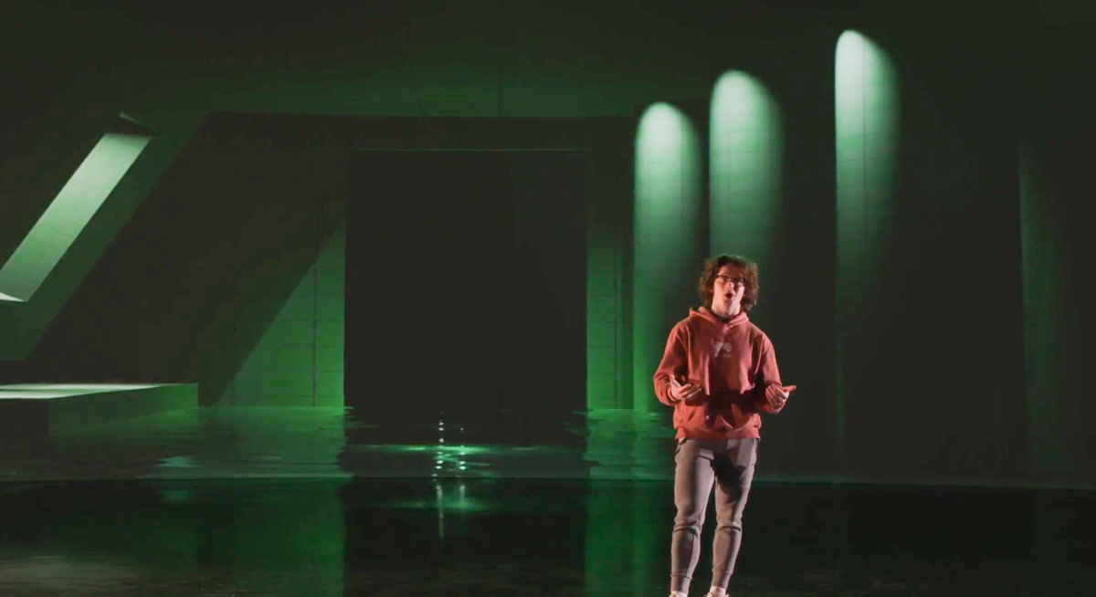 image of still frame from "Liminal" using DC/DMC Virtual Production immersive 3D VR environment