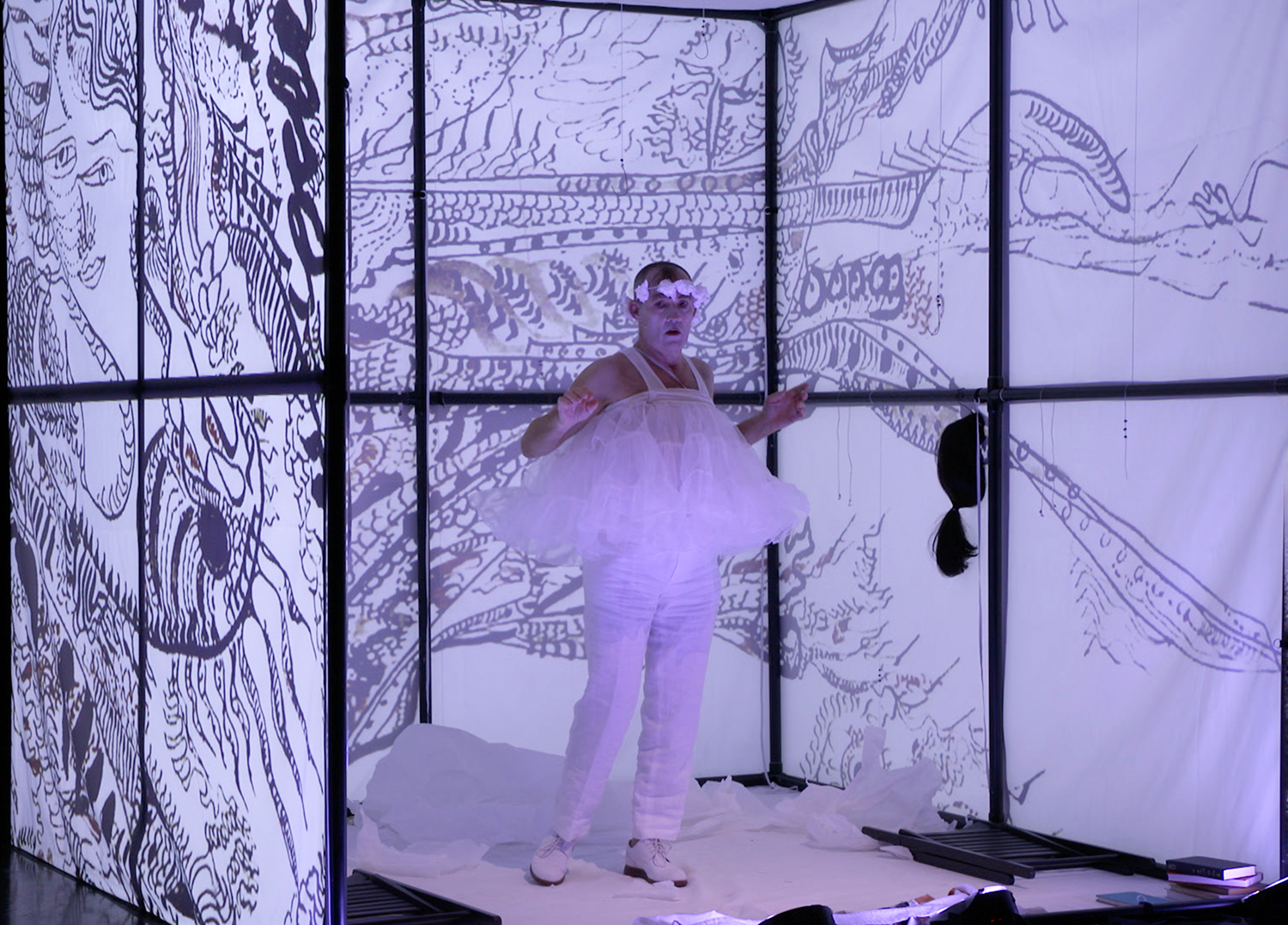 Image of performer in After Unica by Malcolm Tulip and Unica Zürn