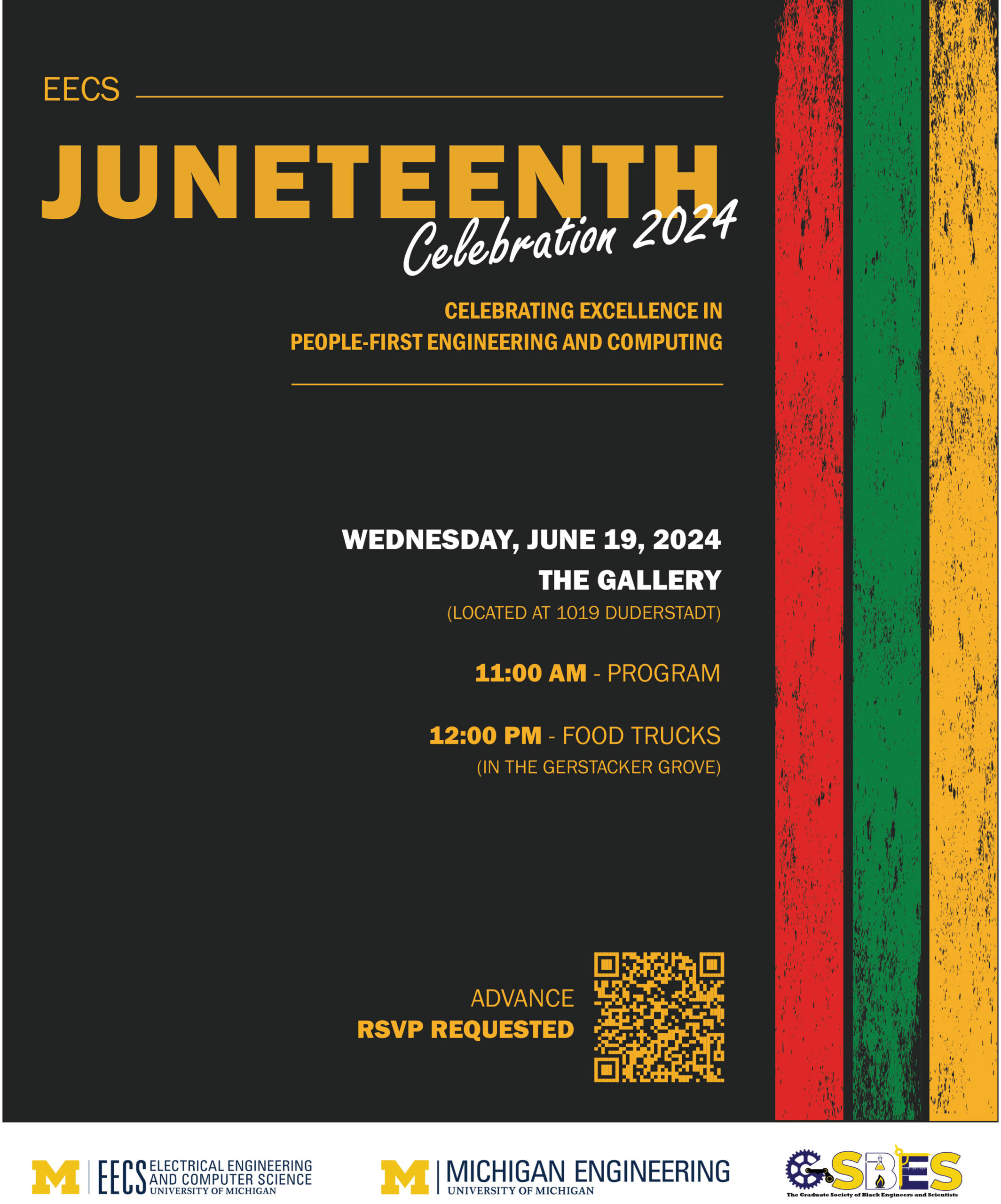 Black, red, green and yellow flyer for Juneteenth celebration