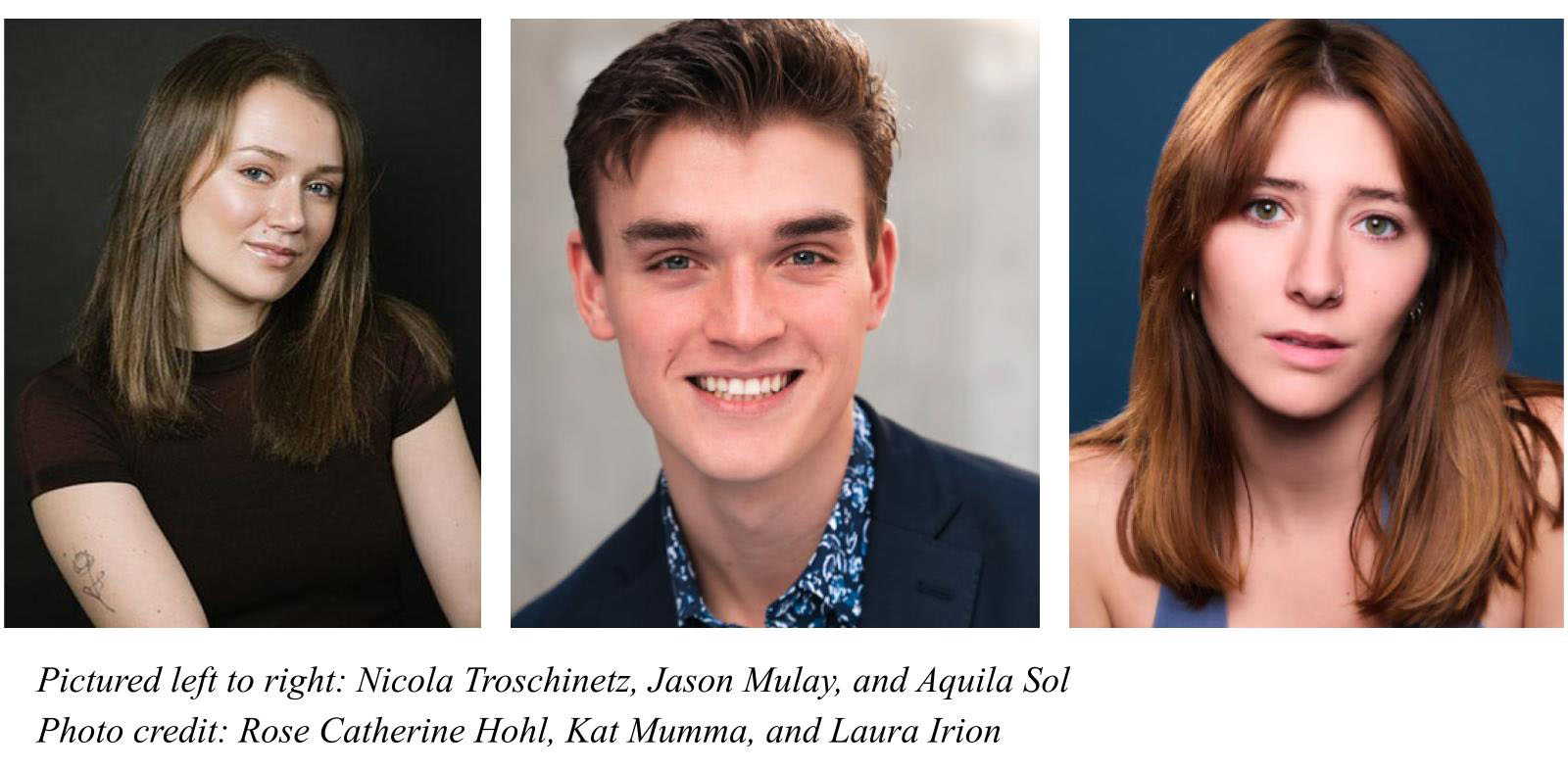 Headshots of 3 musical theater students.