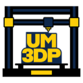 UM3DP logo featuring the letters “UM 3DP” inside a stylized 3D printer.