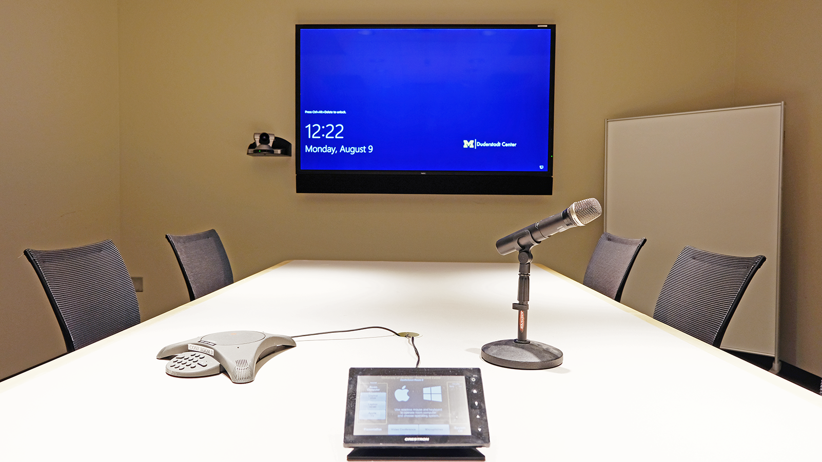 Conference room with mike and controls