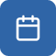 A white calendar icon in blue background