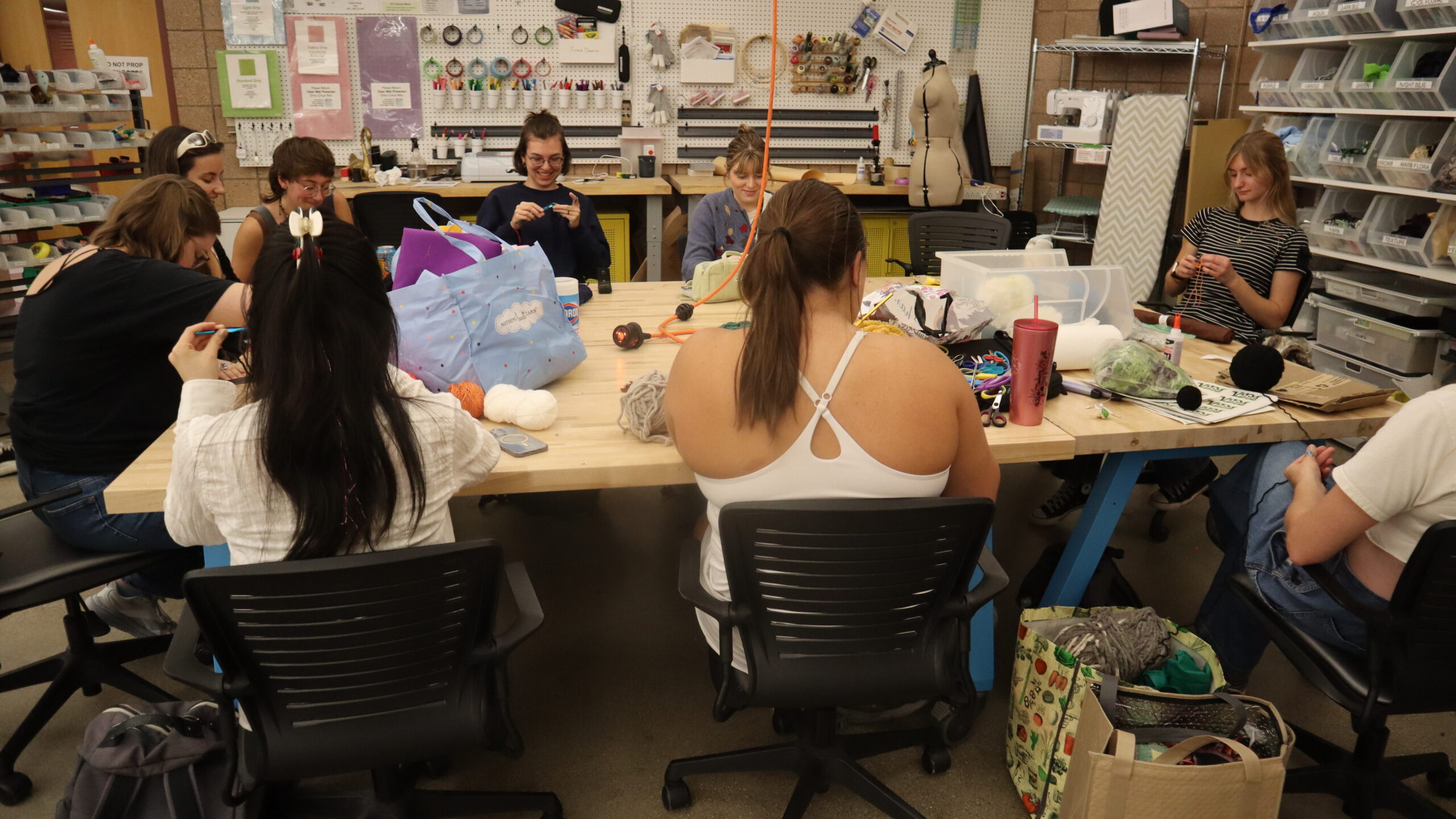 Student doing crafting work in Design Lab 1