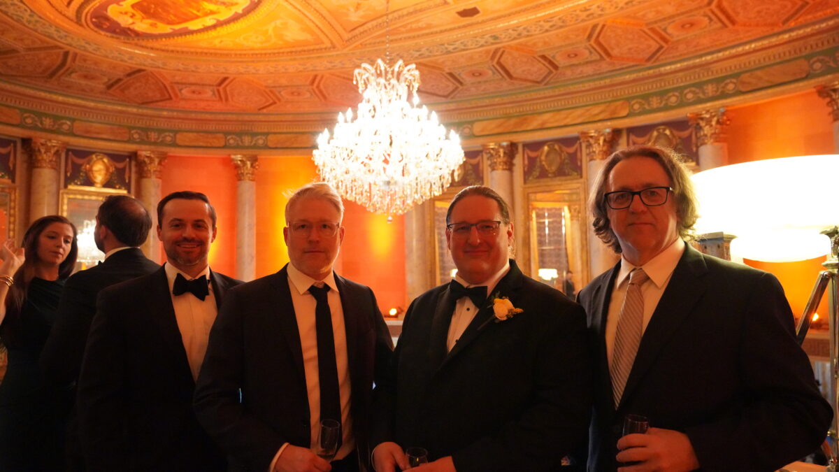 Patterson McKinney, Matt Girard, Steve Eberle, and Jim Roll pose during the opening reception