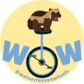 Wolverines on Wheels logo featuring a wolverine riding a unicycle above the letters “WOW.”