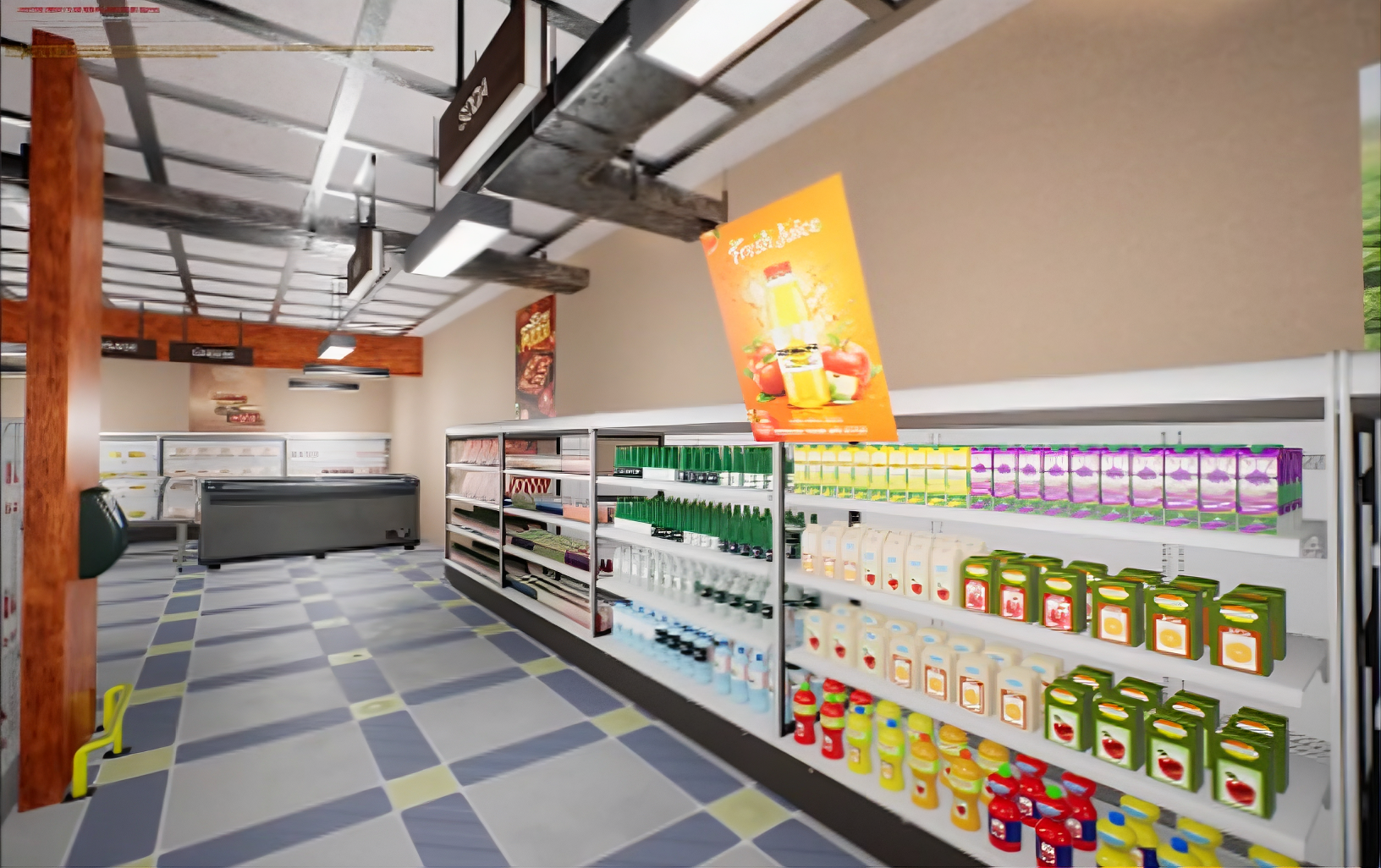 A supermarket created by Unreal Engine